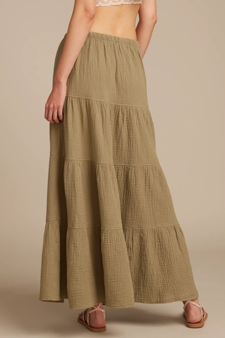 GAUZY TIERED MAXI SKIRT