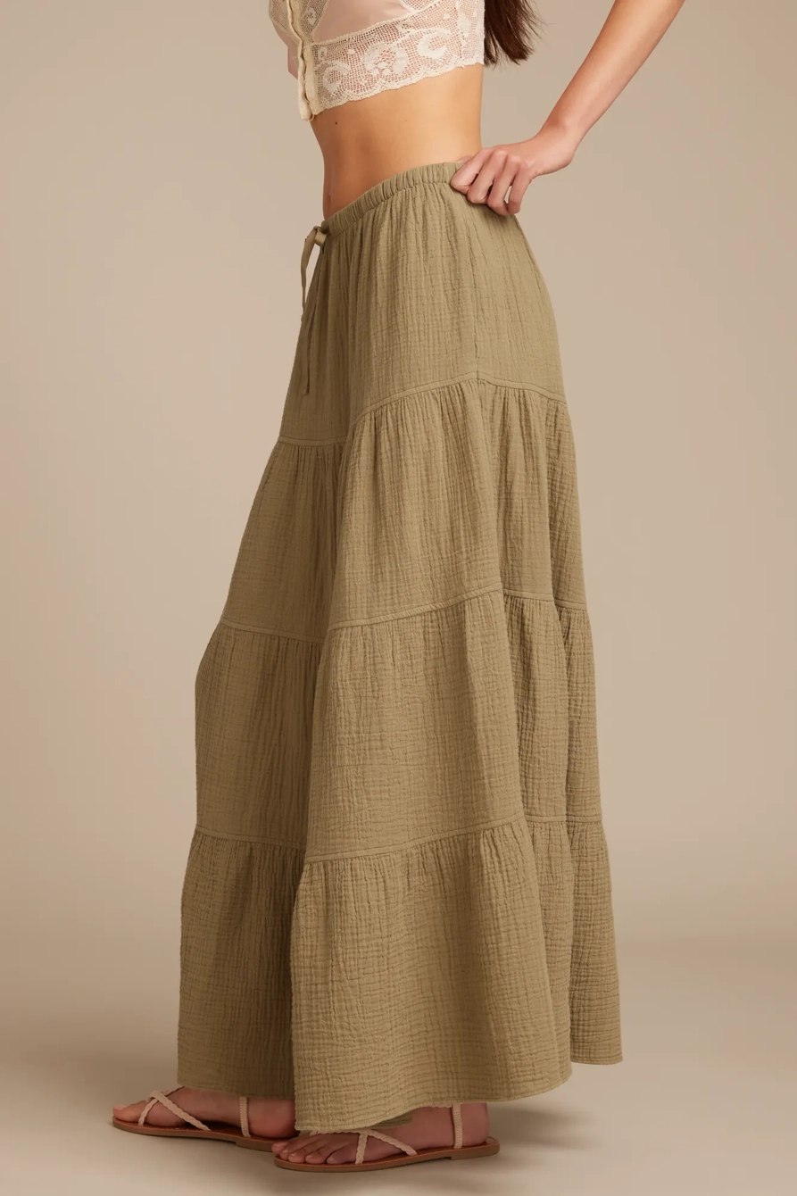 GAUZY TIERED MAXI SKIRT