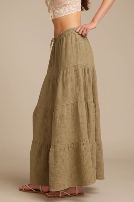 GAUZY TIERED MAXI SKIRT, image 4
