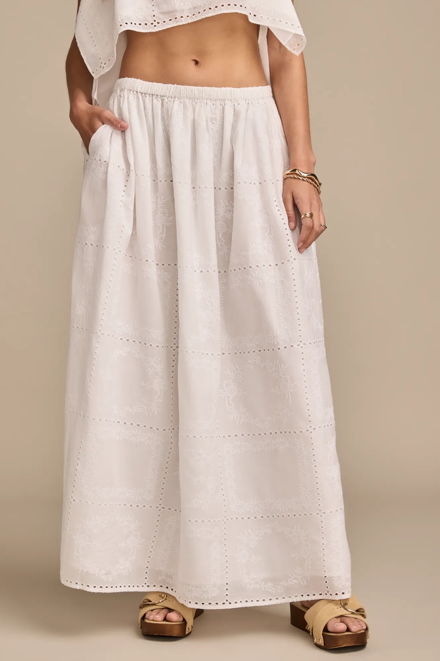 EMBROIDERED BREEZY MIDI SKIRT, image 3