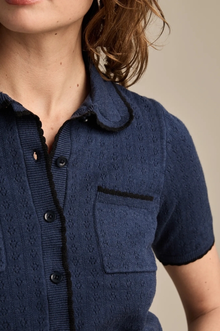 CROCHET TRIM SHORT SLEEVE CARDIGAN, image 3