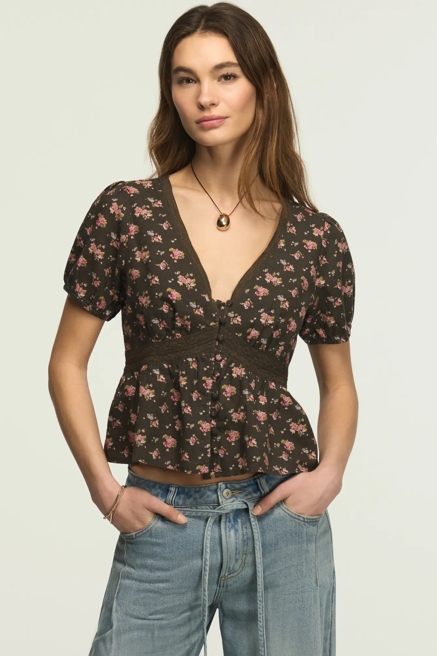 LACE PEPLUM BLOUSE, image 1