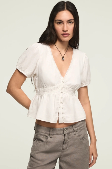 LACE PEPLUM BLOUSE, image 1