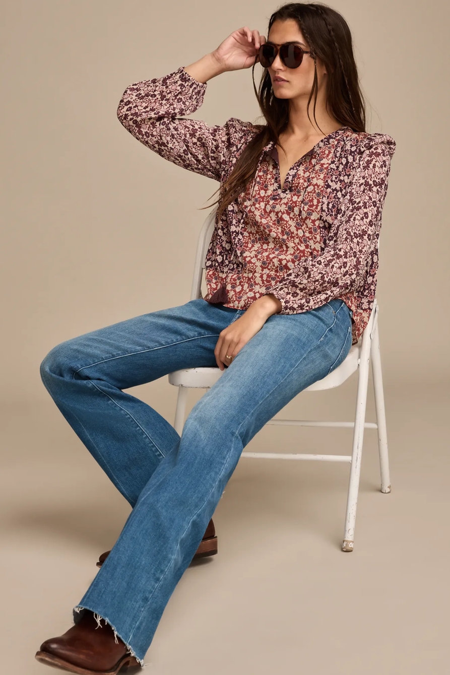 LONG SLEEVE BOHO BLOUSE, image 3
