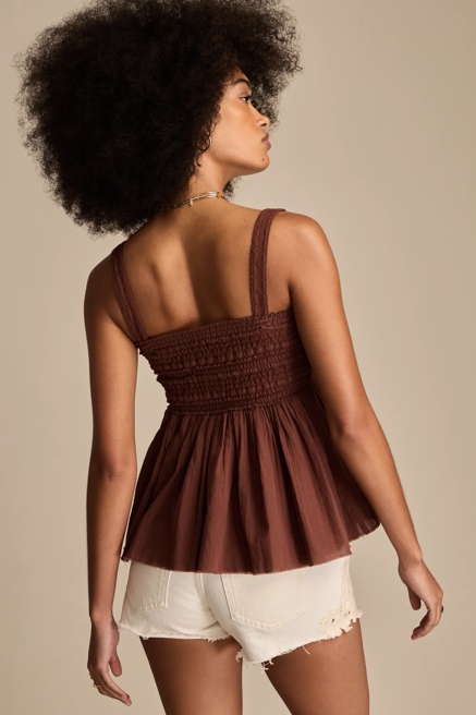 SMOCKED LACE TANK, image 3