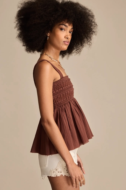 SMOCKED LACE TANK, image 4