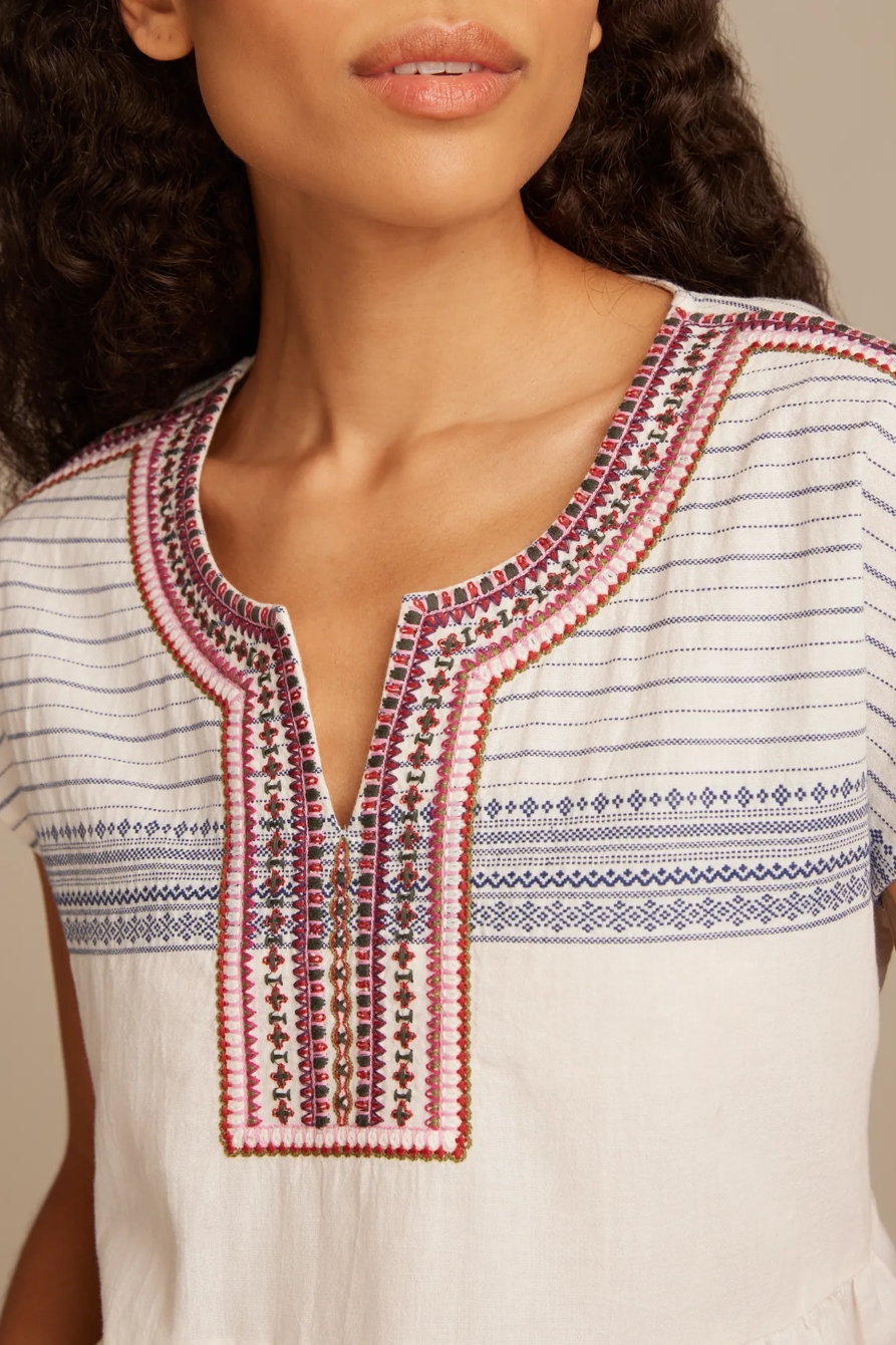 SHELL SLEEVE PEASANT BLOUSE, image 2