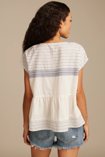 SHELL SLEEVE PEASANT BLOUSE, image 3