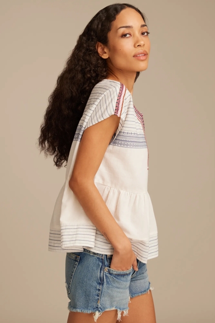 SHELL SLEEVE PEASANT BLOUSE, image 4