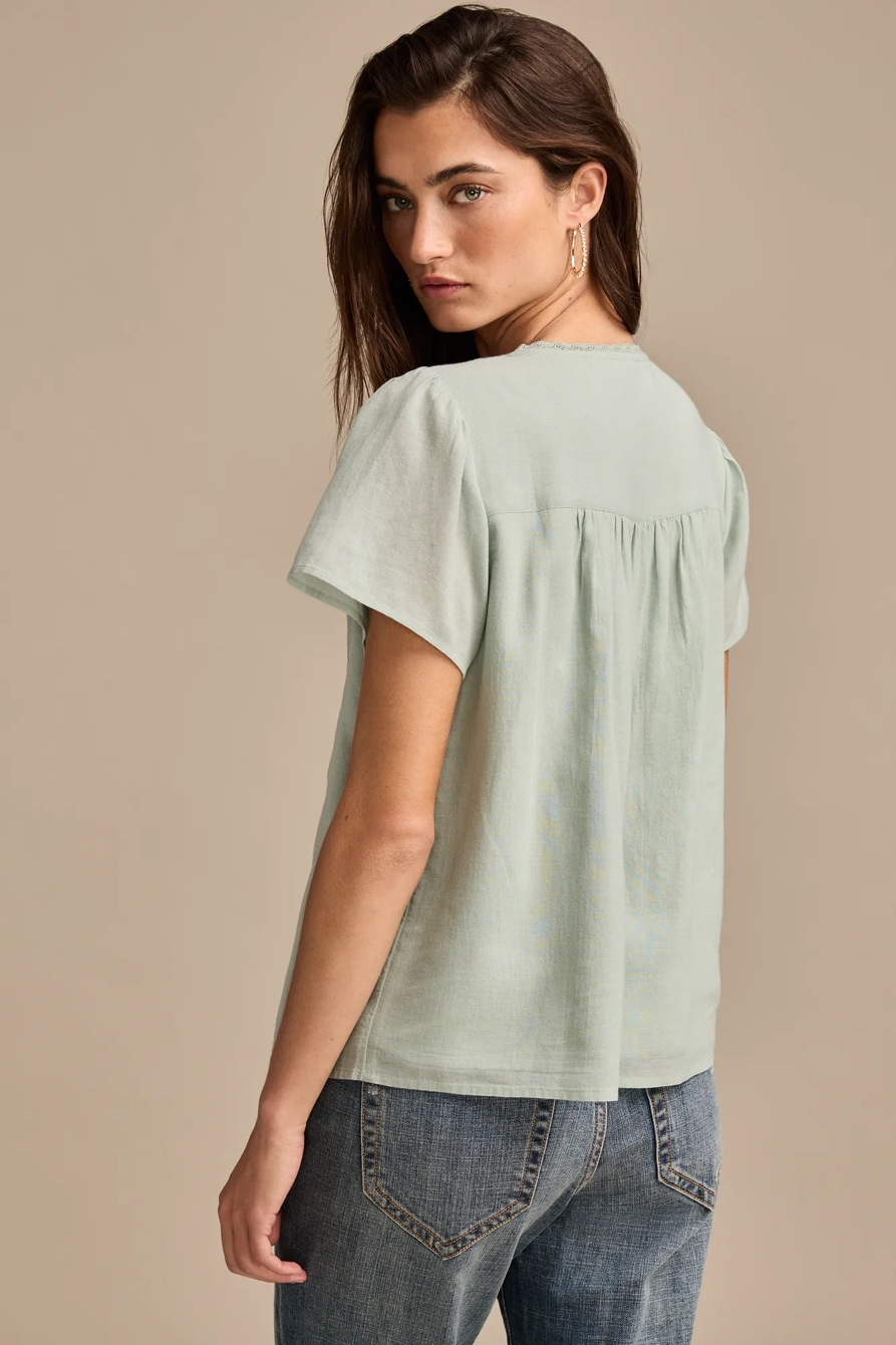 LACE PINTUCK PEASANT BLOUSE, image 5