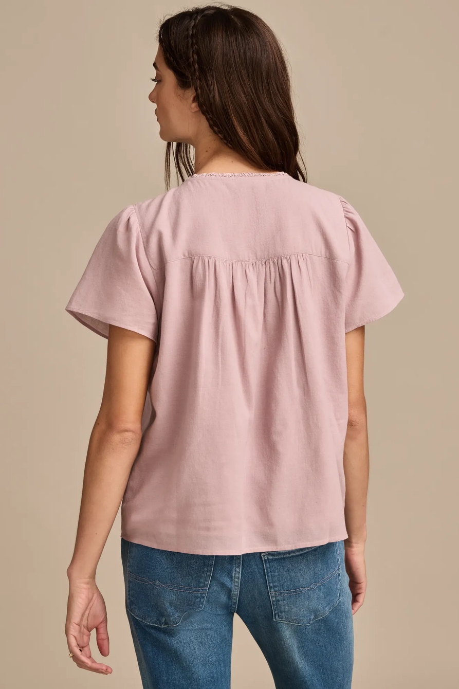 LACE PINTUCK PEASANT BLOUSE, image 5
