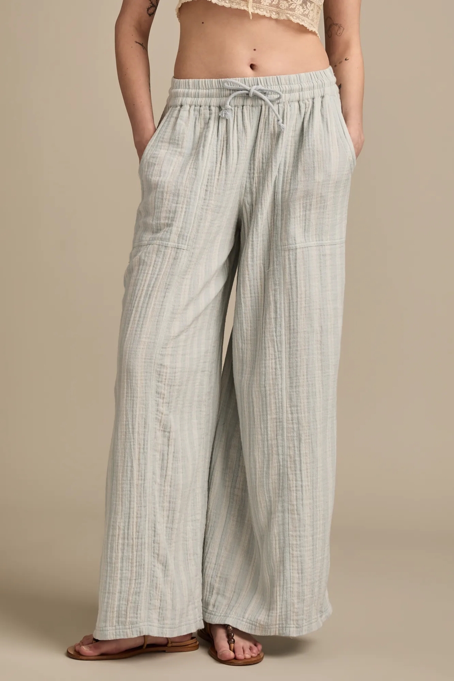 STRIPED BEACHY GAUZE PANT