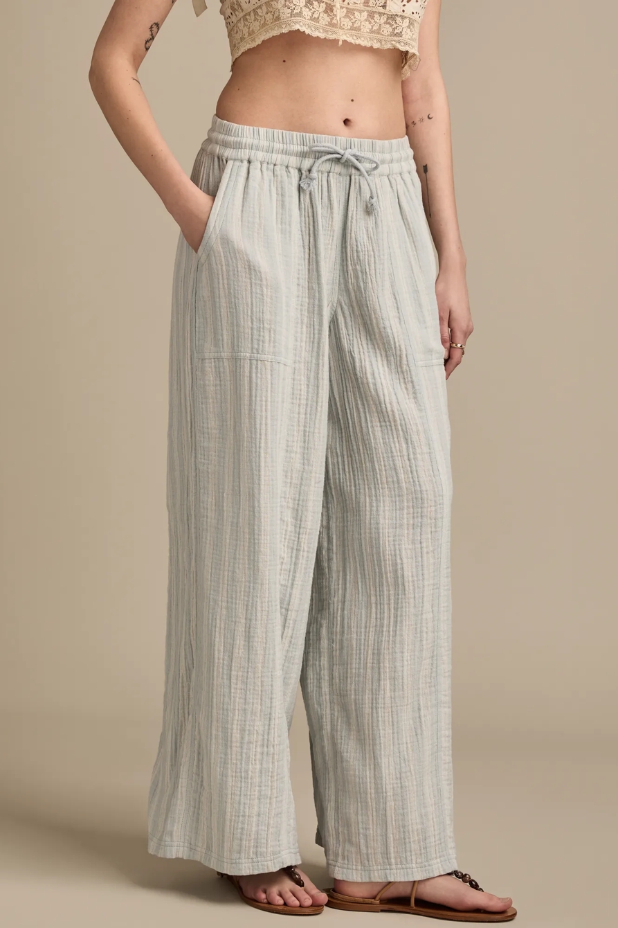 STRIPED BEACHY GAUZE PANT