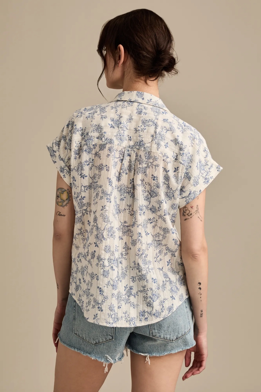 TEXTURED BUTTON-DOWN SHORT SLEEVE SHIRT, image 5