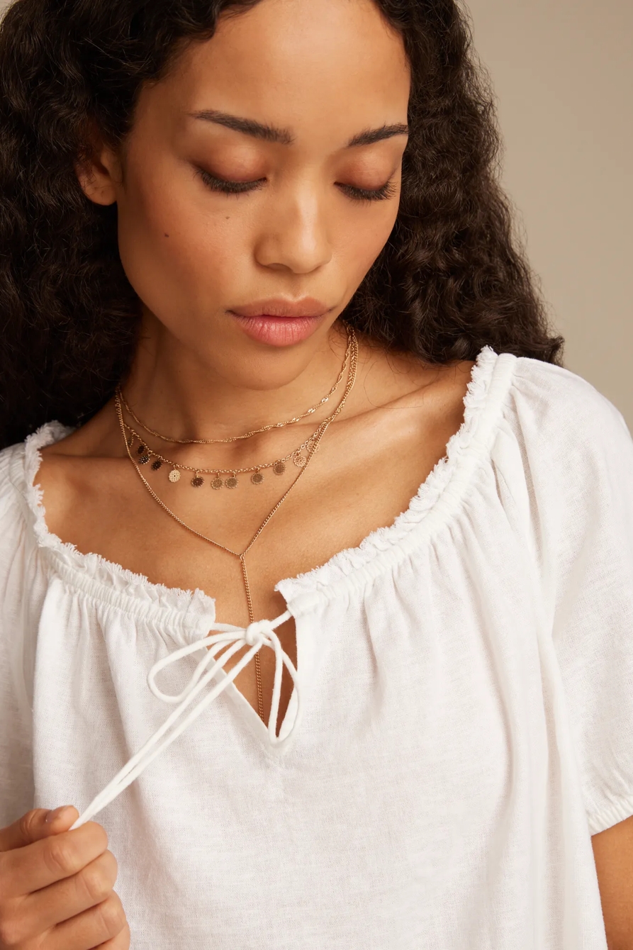 LINEN PEASANT TOP, image 2