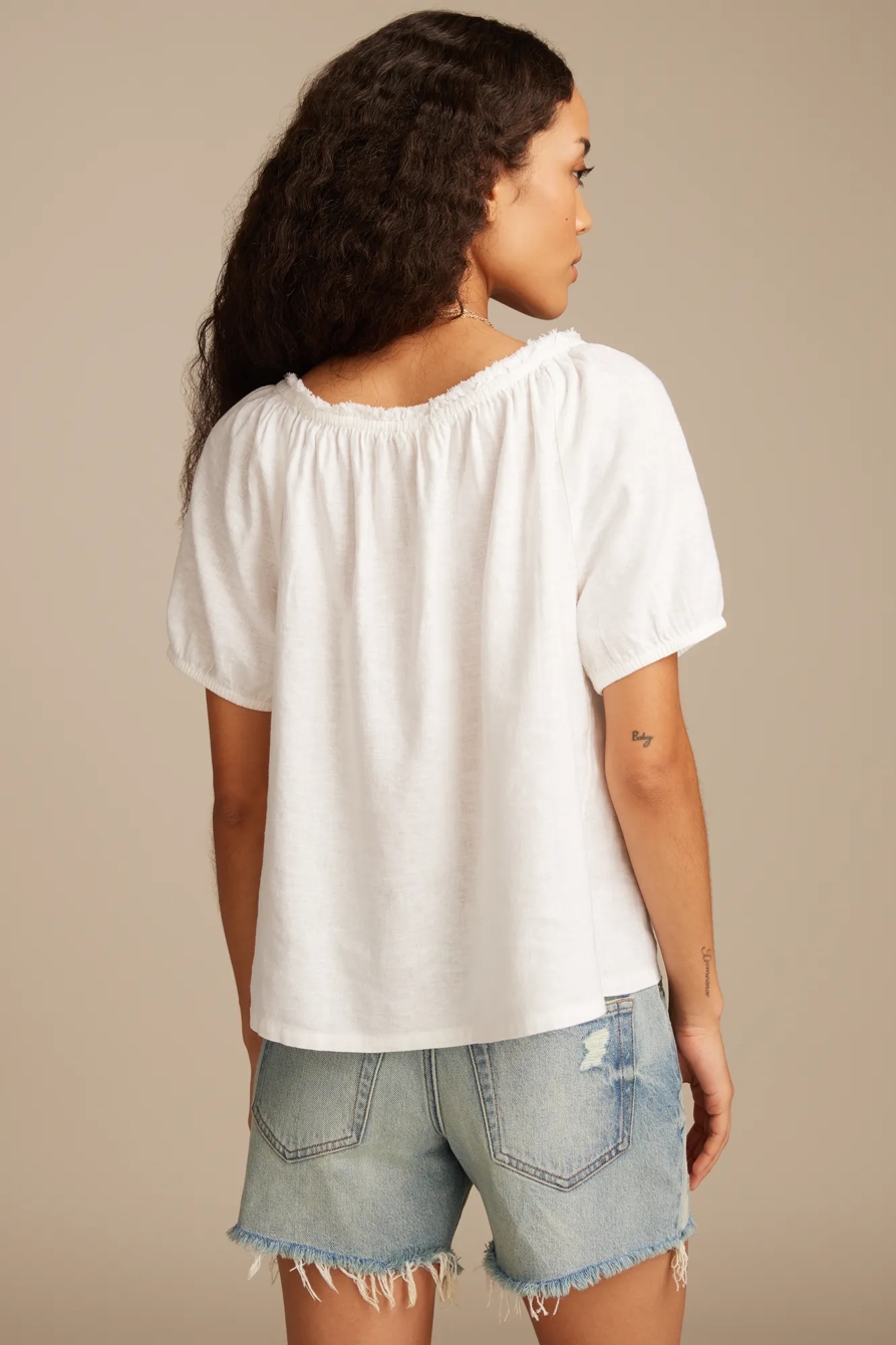 LINEN PEASANT TOP, image 3