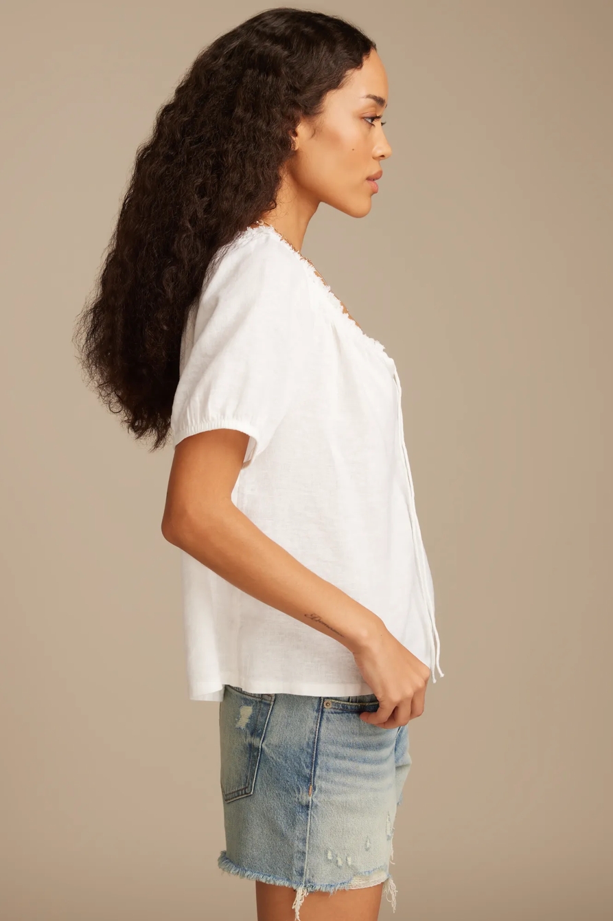 LINEN PEASANT TOP, image 4