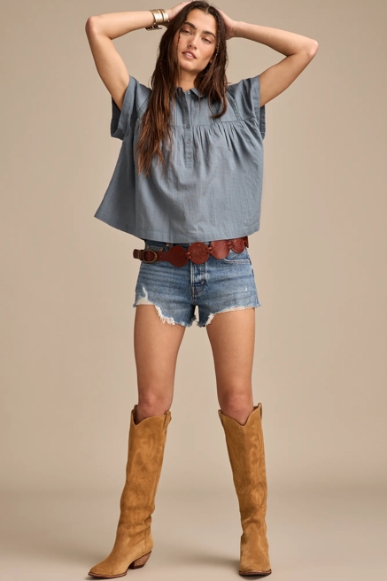 DRAPEY BUTTON-DOWN TUNIC, image 2