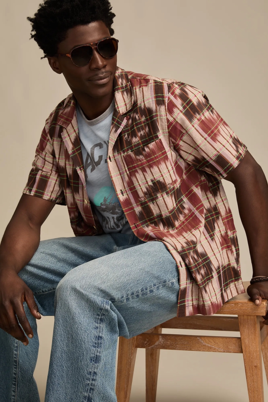 IKAT CAMP COLLAR SHORT SLEEVE SHIRT, image 2