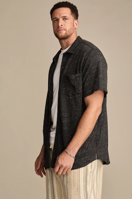 BIG & TALL LINEN SHORT SLEEVE BUTTON UP SHIRT, image 3