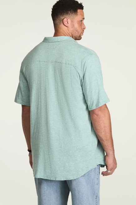 BIG & TALL LINEN SHORT SLEEVE BUTTON UP SHIRT, image 3