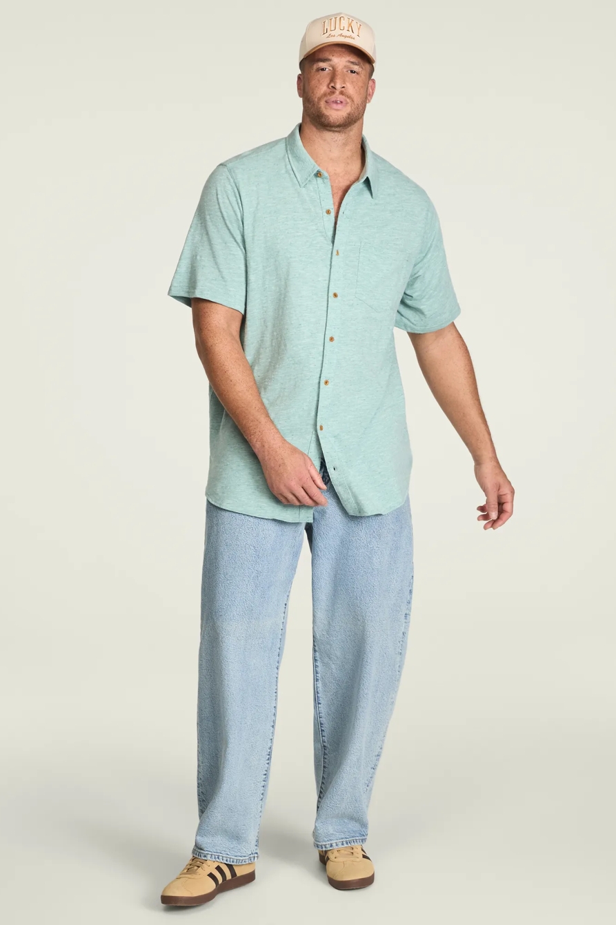 BIG & TALL LINEN SHORT SLEEVE BUTTON UP SHIRT, image 5