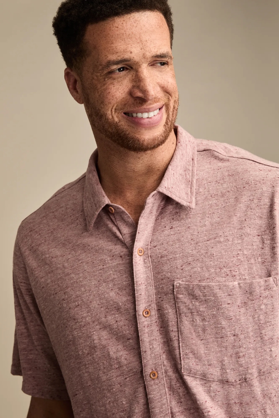 BIG & TALL LINEN SHORT SLEEVE BUTTON UP SHIRT, image 2