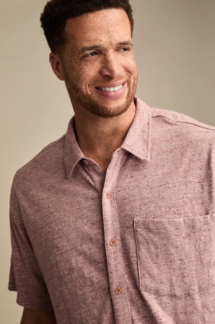 BIG & TALL LINEN SHORT SLEEVE BUTTON UP SHIRT, image 2