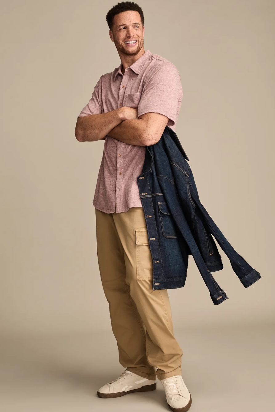 BIG & TALL LINEN SHORT SLEEVE BUTTON UP SHIRT, image 5