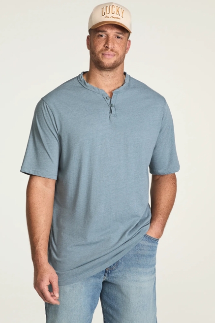 BIG & TALL VENICE BURNOUT NOTCH NECK TEE, image 2