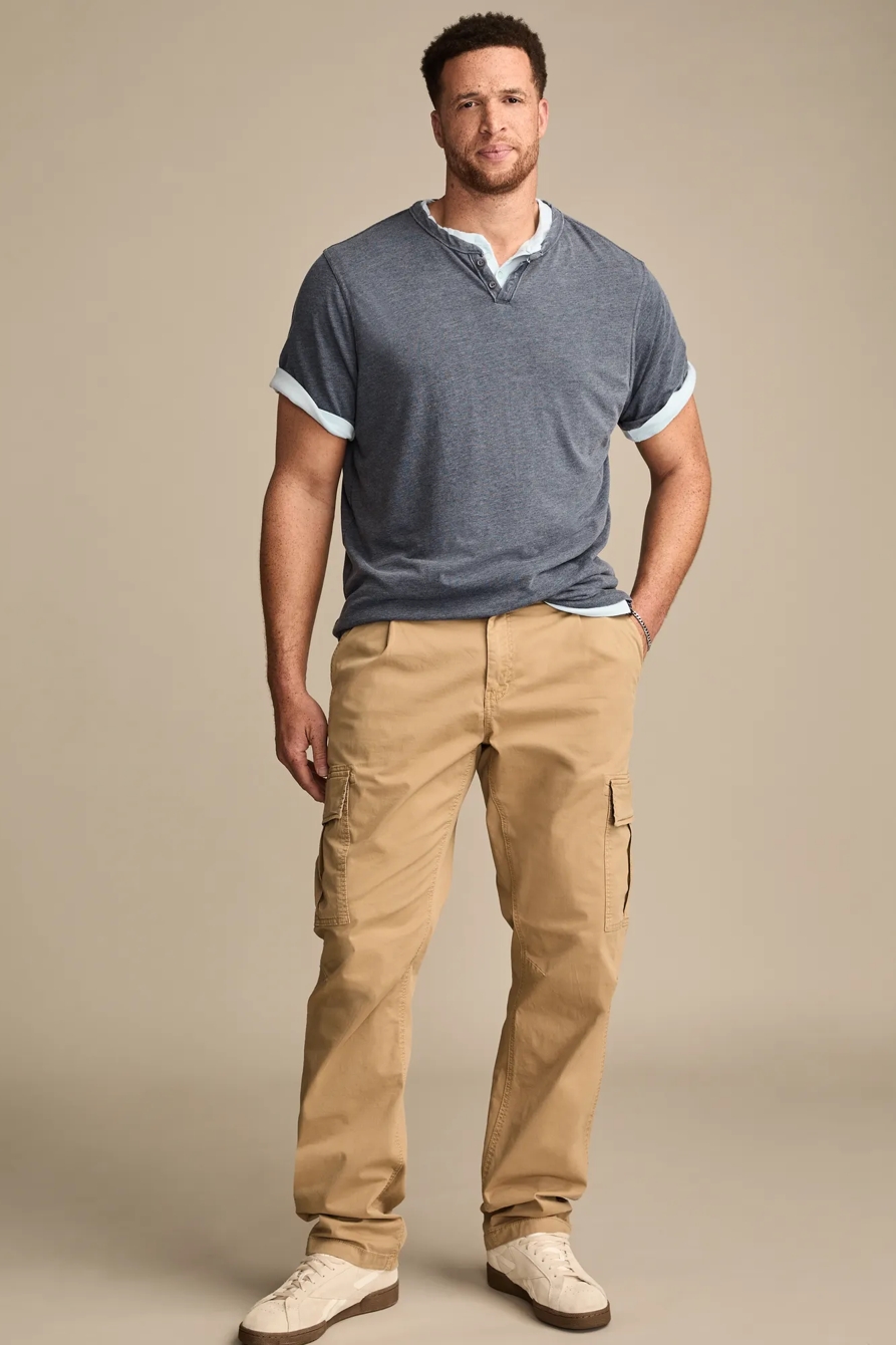 BIG & TALL VENICE BURNOUT NOTCH NECK TEE, image 1