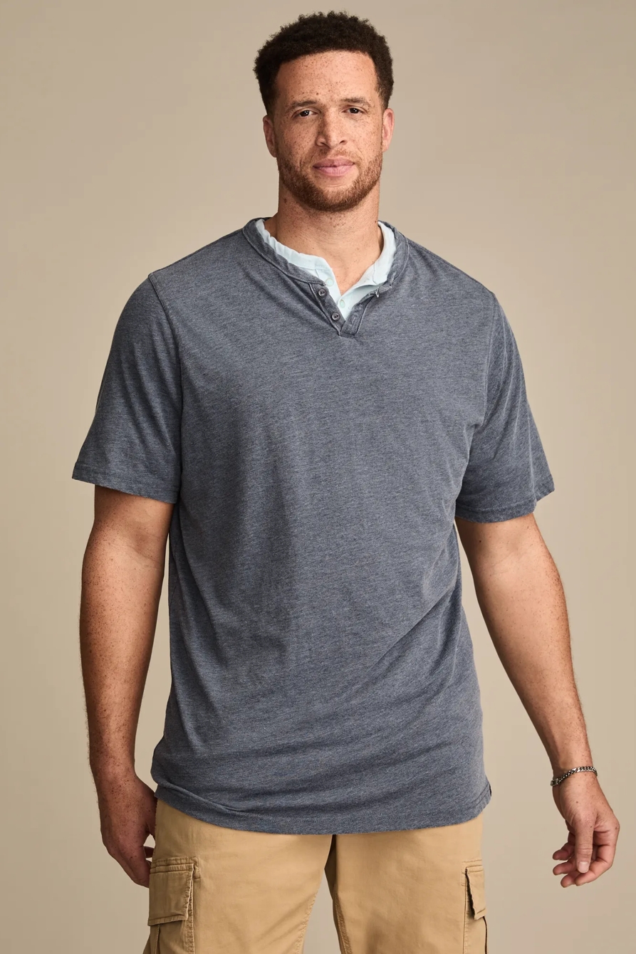 BIG & TALL VENICE BURNOUT NOTCH NECK TEE, image 2