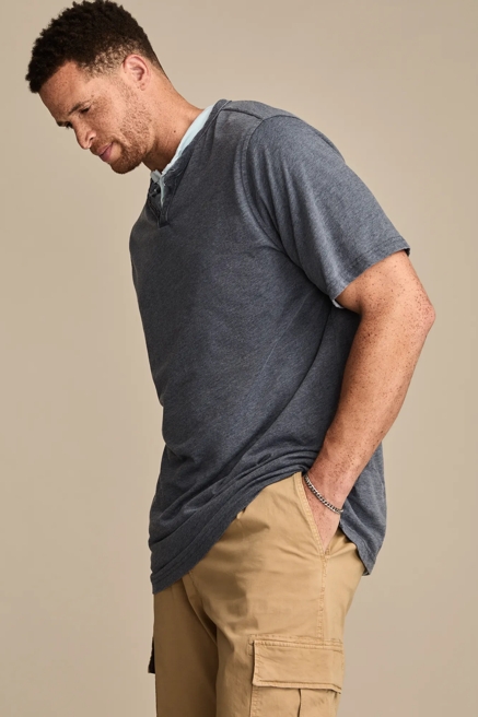 BIG & TALL VENICE BURNOUT NOTCH NECK TEE, image 3