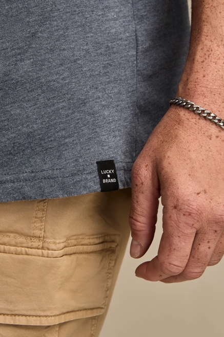 BIG & TALL VENICE BURNOUT NOTCH NECK TEE, image 4