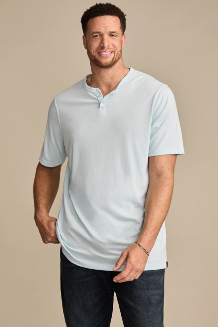 BIG & TALL VENICE BURNOUT NOTCH NECK TEE, image 1