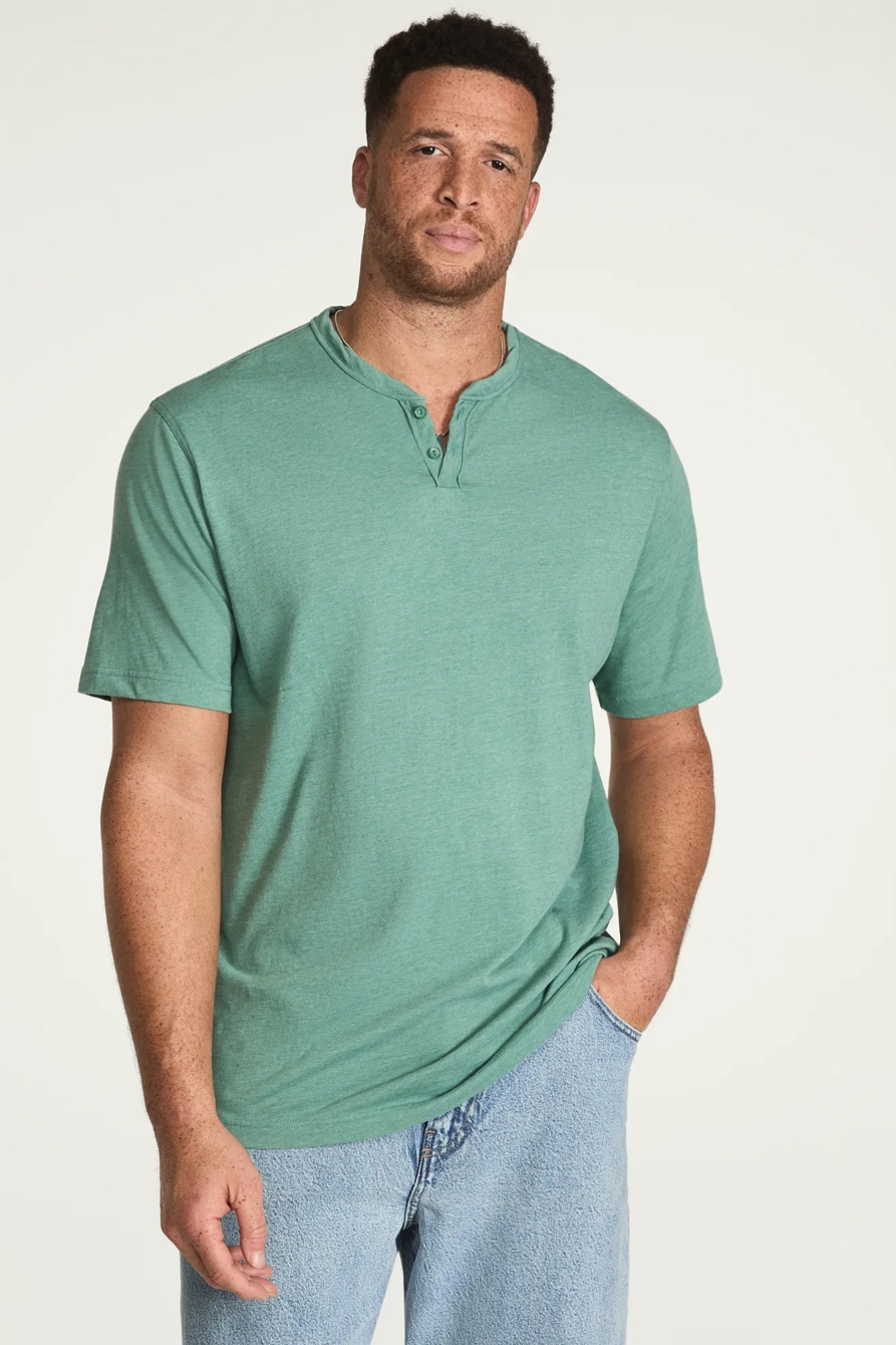BIG & TALL VENICE BURNOUT NOTCH NECK TEE, image 1