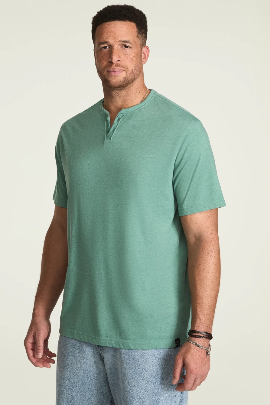 BIG & TALL VENICE BURNOUT NOTCH NECK TEE, image 4