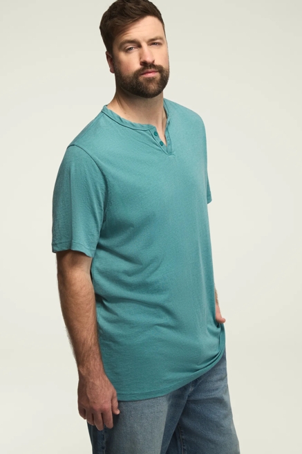 BIG & TALL VENICE BURNOUT NOTCH NECK TEE, image 4