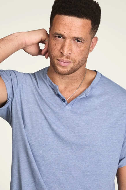 BIG & TALL VENICE BURNOUT NOTCH NECK TEE, image 2