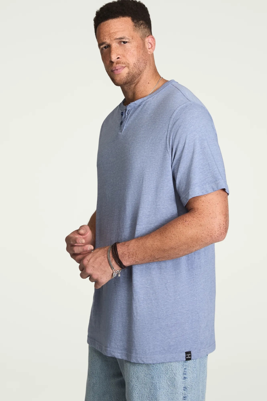 BIG & TALL VENICE BURNOUT NOTCH NECK TEE, image 4
