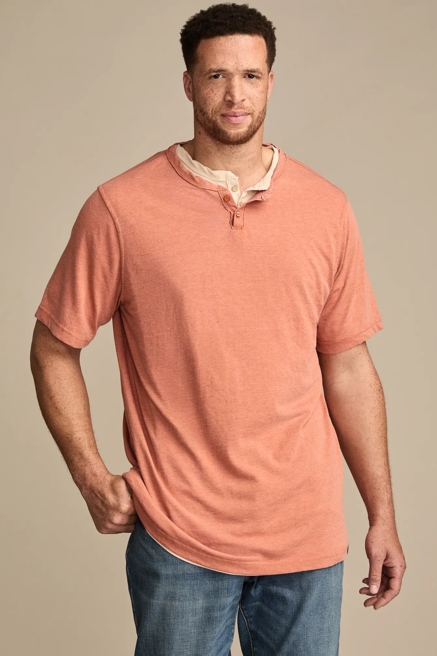 BIG & TALL VENICE BURNOUT NOTCH NECK TEE, image 1