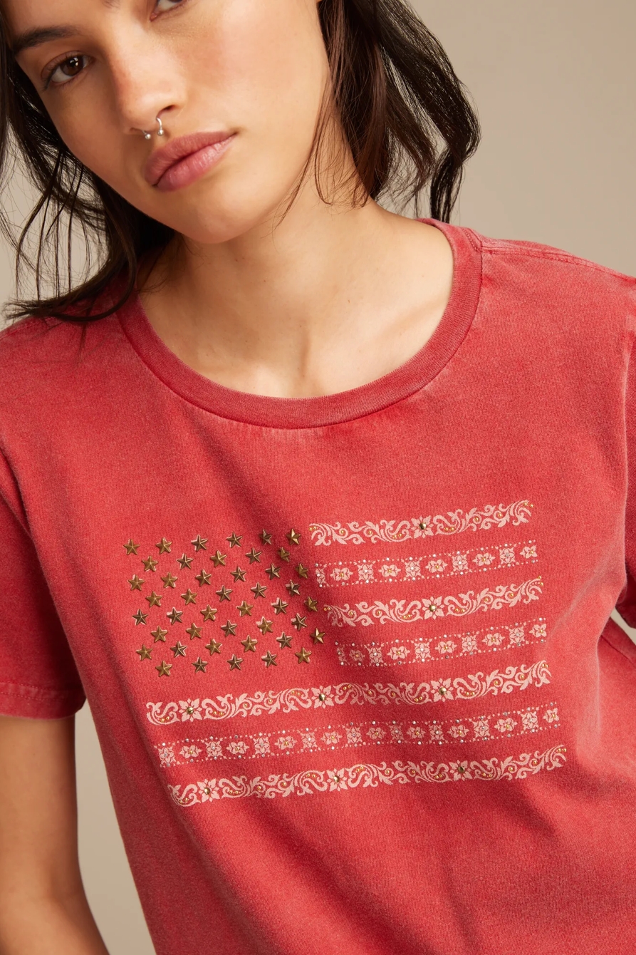 STUDDED FLAG CLASSIC CREW, image 2