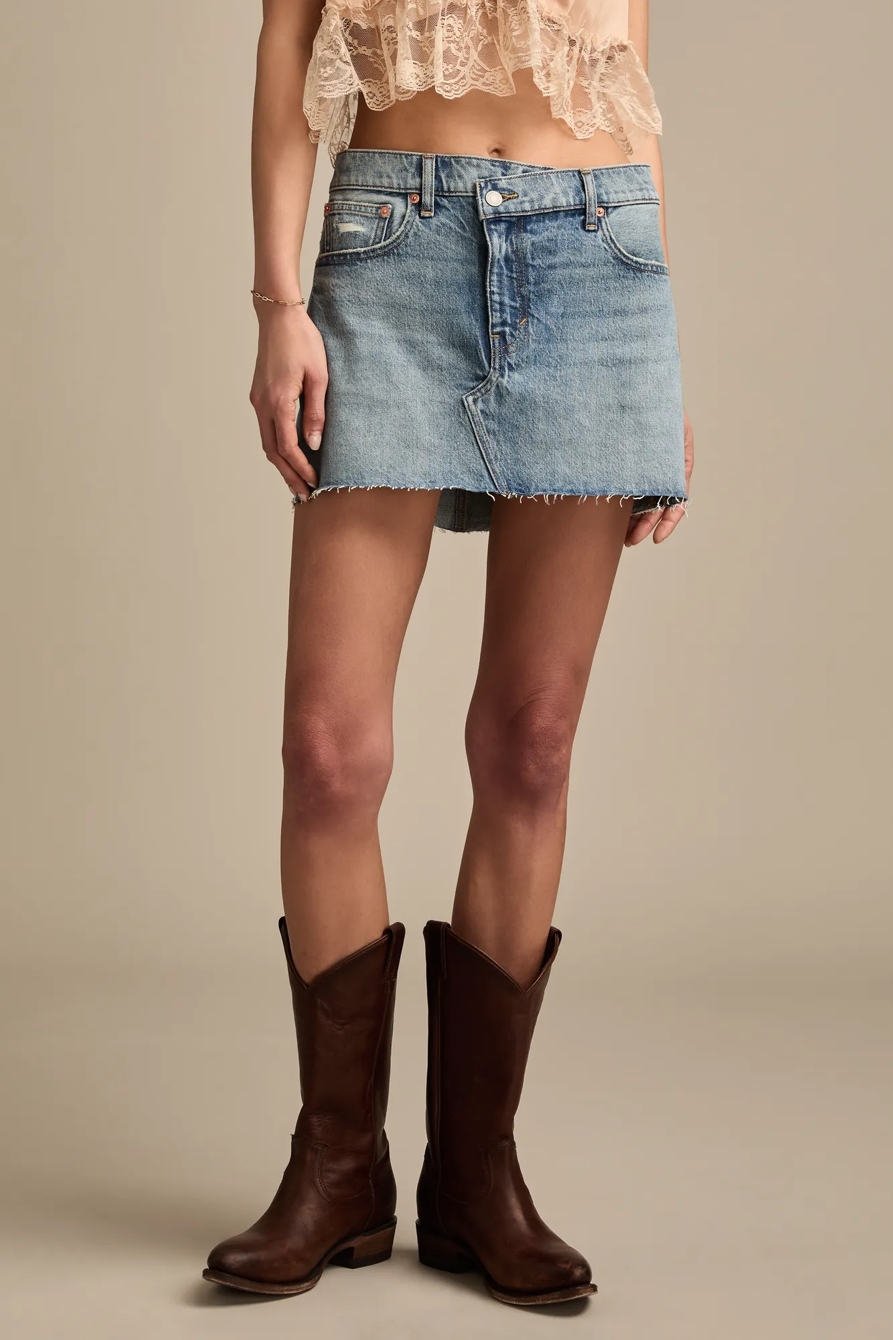 DENIM CROSS OVER MINI SKIRT, image 2
