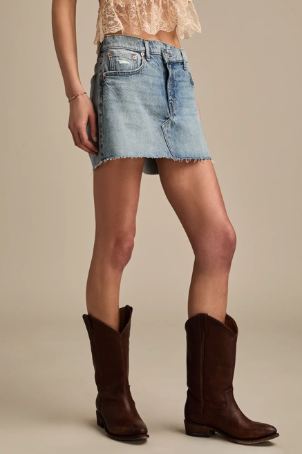 DENIM CROSS OVER MINI SKIRT, image 3