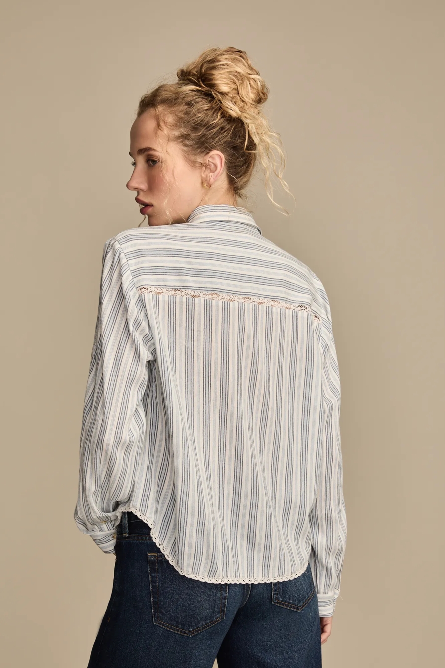 LACE TRIMMED BUTTONDOWN SHIRT, image 3