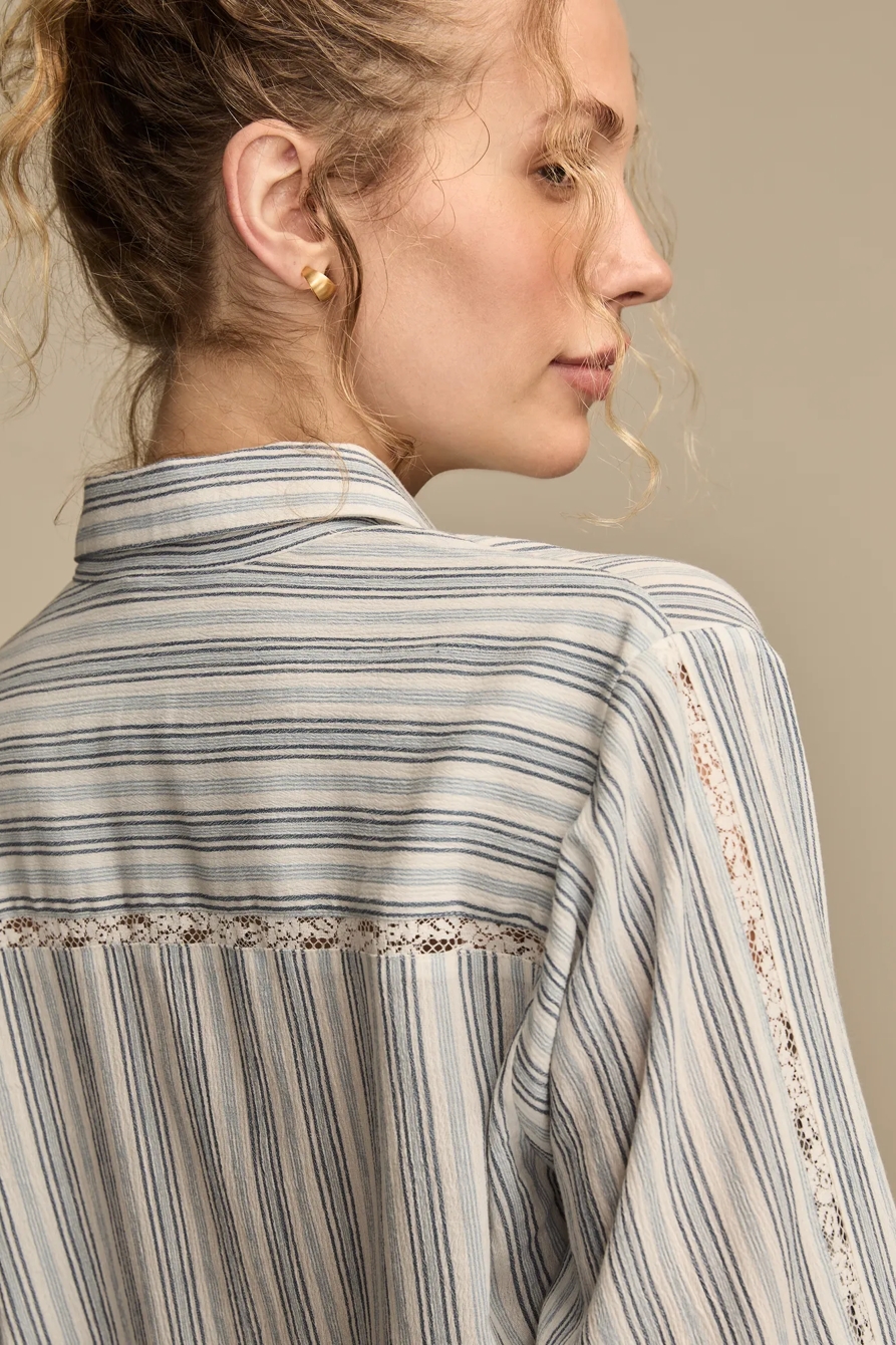 LACE TRIMMED BUTTONDOWN SHIRT, image 4