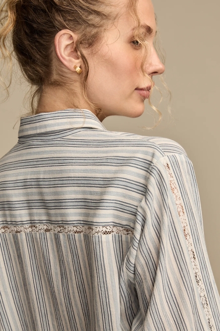 LACE TRIMMED BUTTON DOWN SHIRT, image 4