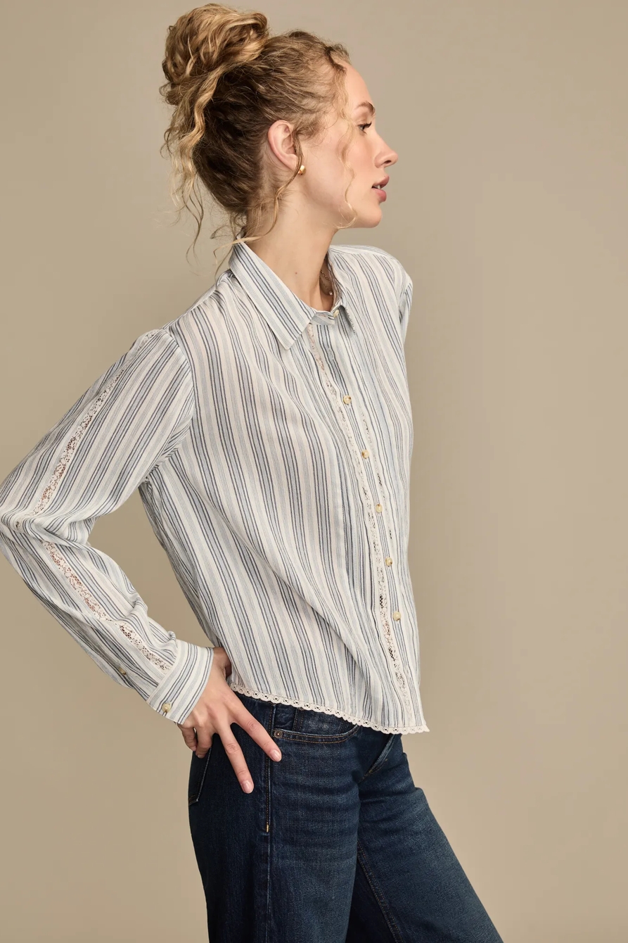 LACE TRIMMED BUTTONDOWN SHIRT, image 5