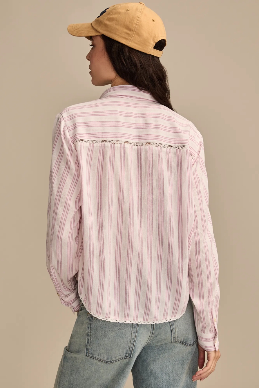 LACE TRIMMED BUTTONDOWN SHIRT, image 3
