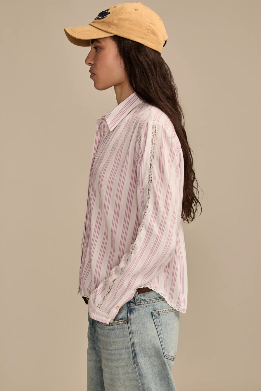 LACE TRIMMED BUTTONDOWN SHIRT, image 5